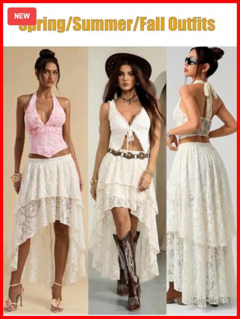 Women's Maxi Skirt Asymmetrical High Low Ruffle Fairy Y2K Rave Outfit - Picture 3 of 6